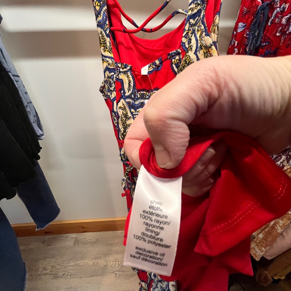 Maurices Red Floral Crisscross Back Mini Dress - Picture 9 of 12